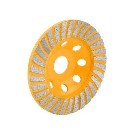 Tolsen 4-1/2 Segmented Turbo Cup Grinding Wheel Diameter: 4.5, Blade Width: 1-1/8, Arbor: 7/8 76681